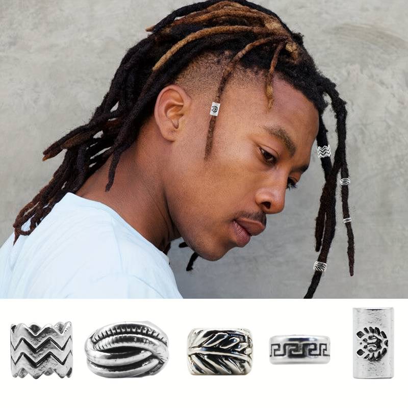 10pcs Beard Beads, Hair Braided Beads, Retro Headwear Hair Accessories,  Men's And Women's Head Jewelry , ideal choice for gifts